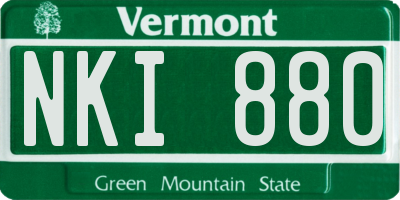 VT license plate NKI880