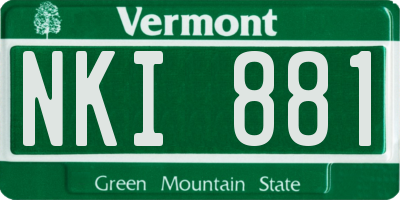 VT license plate NKI881