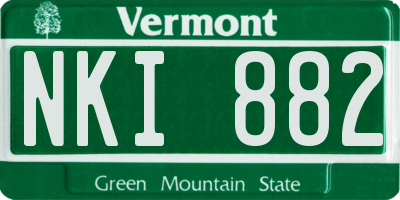 VT license plate NKI882