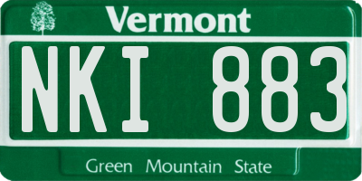 VT license plate NKI883