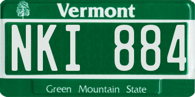 VT license plate NKI884