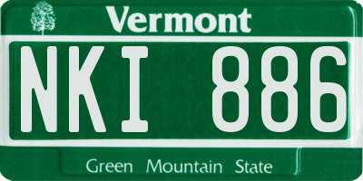 VT license plate NKI886