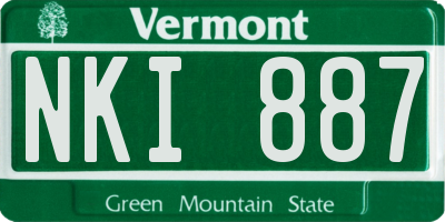 VT license plate NKI887