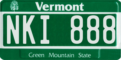 VT license plate NKI888