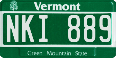 VT license plate NKI889