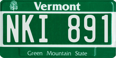 VT license plate NKI891