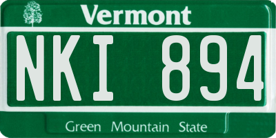 VT license plate NKI894