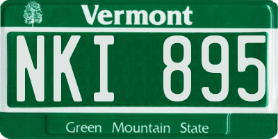 VT license plate NKI895