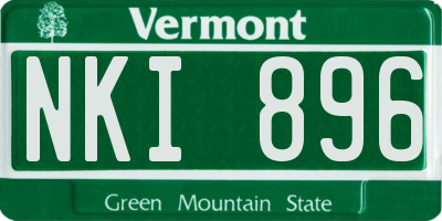 VT license plate NKI896