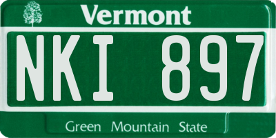 VT license plate NKI897