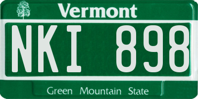 VT license plate NKI898