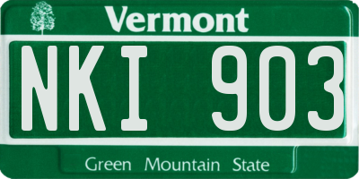 VT license plate NKI903