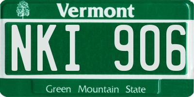 VT license plate NKI906