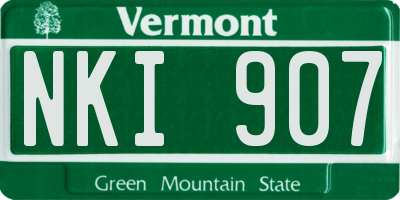 VT license plate NKI907