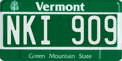 VT license plate NKI909