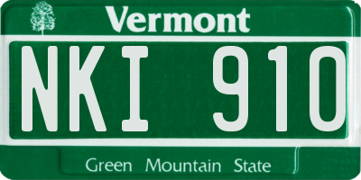 VT license plate NKI910