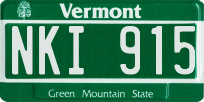 VT license plate NKI915