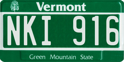 VT license plate NKI916