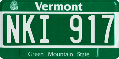 VT license plate NKI917