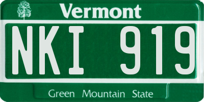 VT license plate NKI919