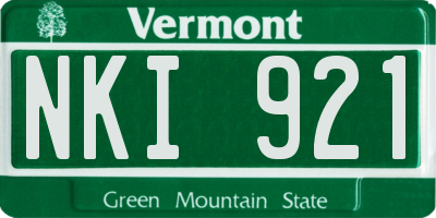 VT license plate NKI921
