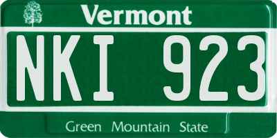 VT license plate NKI923