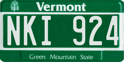 VT license plate NKI924