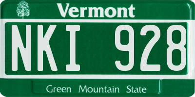 VT license plate NKI928