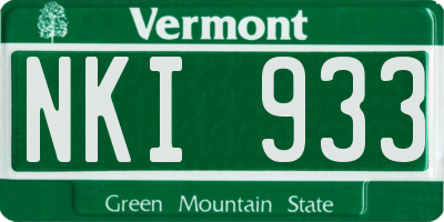 VT license plate NKI933