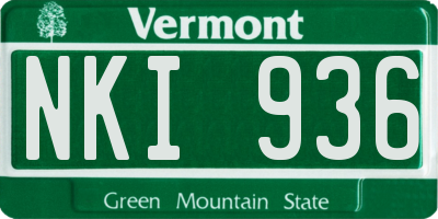 VT license plate NKI936