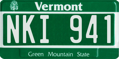 VT license plate NKI941