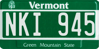 VT license plate NKI945