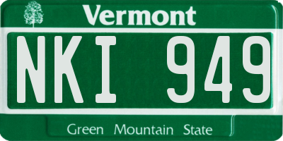 VT license plate NKI949
