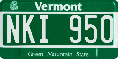 VT license plate NKI950