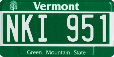 VT license plate NKI951