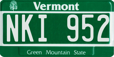 VT license plate NKI952