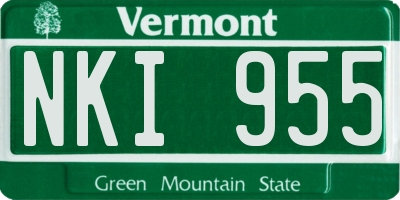 VT license plate NKI955