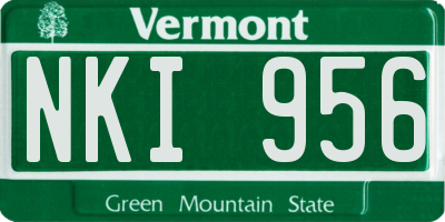 VT license plate NKI956