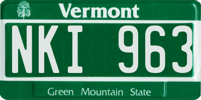 VT license plate NKI963