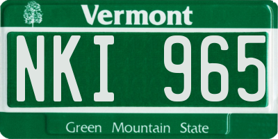 VT license plate NKI965