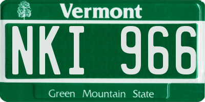 VT license plate NKI966