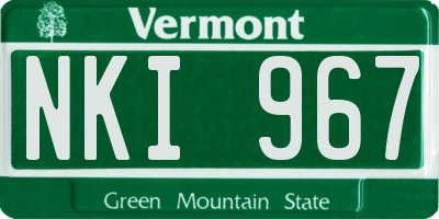 VT license plate NKI967