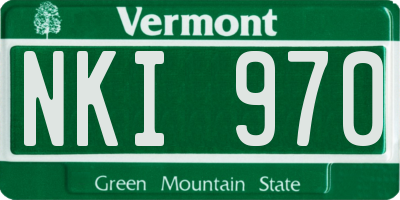 VT license plate NKI970