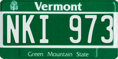 VT license plate NKI973