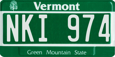 VT license plate NKI974