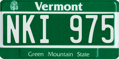 VT license plate NKI975