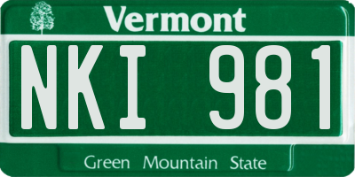 VT license plate NKI981