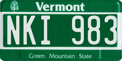 VT license plate NKI983