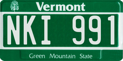 VT license plate NKI991