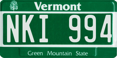 VT license plate NKI994
